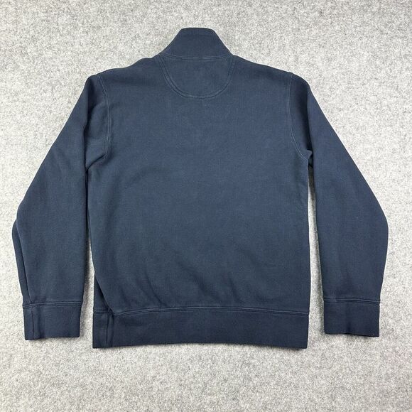 Lands End Bedford Rib Quarter Zip Sweater Mens Small Blue Knit Pullover Preppy - Picture 6 of 13